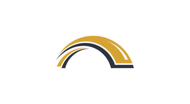Abstract Elegant Archway Design with Gold and Black Elements on White Background