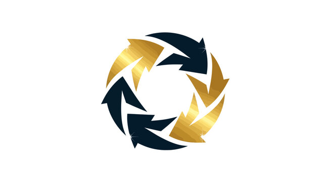 Abstract Elegant Arrow Circle Symbolizing Growth, Rotation, And Technological Advancement