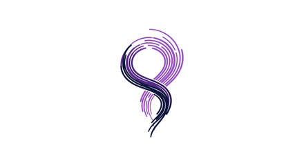 Fototapeta premium Abstract Elegant Wave Form In Purple And Navy Color On White Background