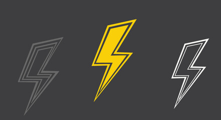 Abstract Energy Symbol Design With Varied Styles on Dark Background for Graphic Use