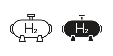 Hydrogen gas tank icon on white background. Stock vector icon