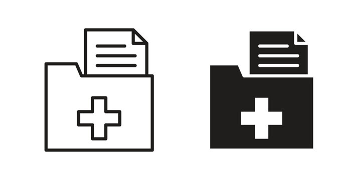 Medical history icon on white background. Stock vector icon