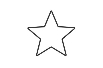 Obraz premium Star outline icon graphic portraying a simple contour symbol. Flat design element with transparent background