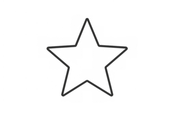 Star outline icon graphic portraying a simple contour symbol. Flat design element with transparent background