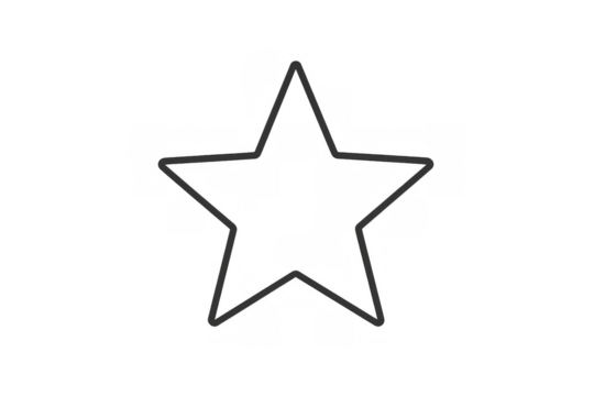 Star outline icon graphic portraying a simple contour symbol. Flat design element with transparent background