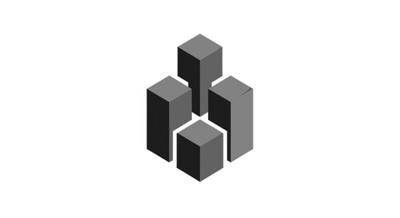 Obraz premium Abstract Geometric Blocks Representing Modern Architecture and Urban Development