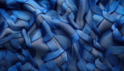 Obraz premium Fabric Surface With Woven Blue Pattern