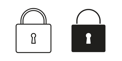 Lock closed icons, vector symbols. filled flat sign