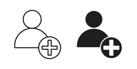 New account icons, vector symbols. filled flat sign