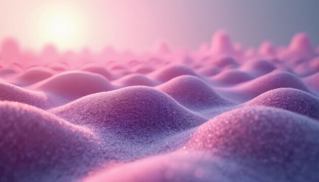 Abstract pink and purple waves undulate gently under soft light. This fluid, ethereal digital art resembles silk or clouds. Ideal for background designs or futuristic concepts. - Powered by Adobe