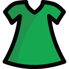 Simple Green V Neck T Shirt Isolated On White Background Minimalist Graphic Design Element For Fashion Apparel And Clothing Themes