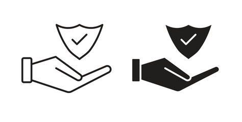 Policyholder icons, vector symbols. filled flat sign