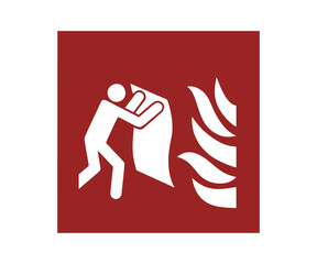 ISO 7010 F016 Fire blanket sign. Fire fighting equipment signal pictogram vector design and illustration.
