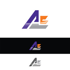  Letter AE minimalist symbol logo design template