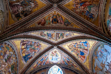 Obraz premium Chapel of the Madonna di San Brizio Ceiling - Orvieto, Italy