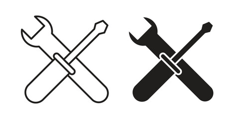 Repair icons, vector symbols. filled flat sign