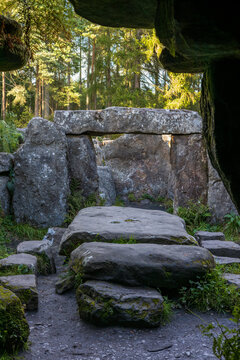 Druid's Temple in Ripon - a folly based on Stonehenge with two large stone circles, an altar, sacrificial stone and a tomb area, North Yorkshire