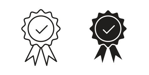 Rosette icons, vector symbols. filled flat sign