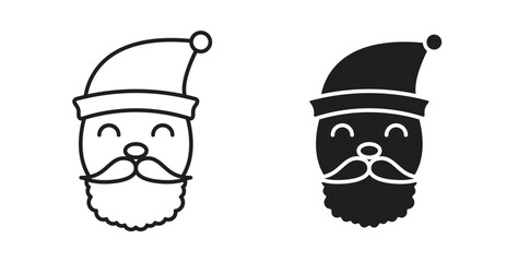 Santa Claus icons, vector symbols. filled flat sign