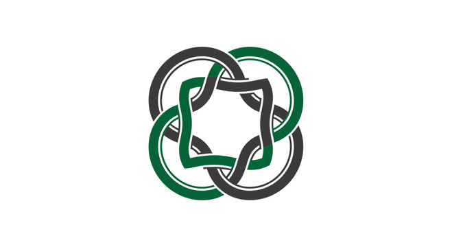 Abstract Geometric Design with Circular and Angular Interwoven Elements Logo