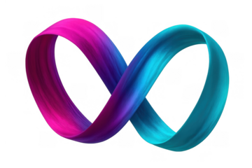 Infinity symbol forming abstract loop with fluid gradient colors representing endless possibilities and connection