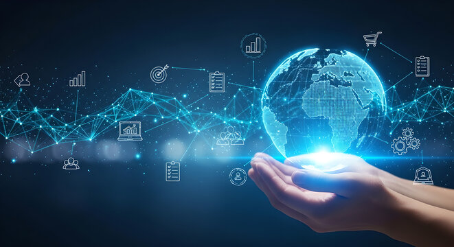 Global Business Network Technology Hands Copy Space