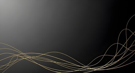 Abstract flowing golden light trails on a dark gradient background