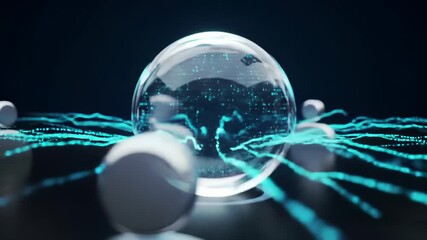 Web Meeting: Connected Digital Avatars Stream Data in a Pulsating Virtual Conference Hub. - Powered by Adobe