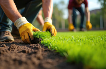 Team member assisting with yard and community services