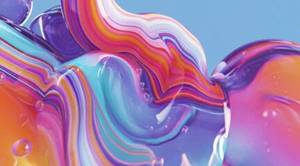 Colorful liquid blobs merging in vibrant motion, a stunning abstract background for modern design projects and creative brand visuals with a dynamic feel