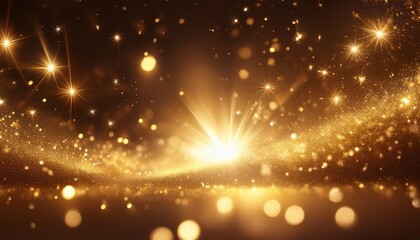 Obraz premium Festive Gold Sparkles Starbursts And Shimmering Glowing Particles Warm Light And Stardust Create A Luxurious File For Holiday And New Year Cards