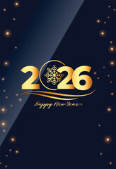 happy new year 2026 poster with glossy effect