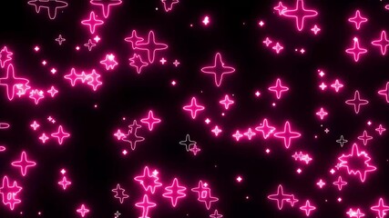 Neon beautiful, flicking star amazing beautiful in 4k Smooth wiggling animation, illuminated lamp light flash, garland light style, trendy video..