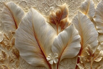 Elegant luxury embossed wallpaper mural high resolution picture