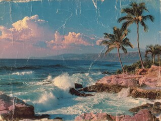 Scrapbook vintage paper collage background frame diary tape note y2k hawaii. Craft scrapbook vintage paper camera realistic set flower butterfly bg design elements rustic old sticky nostalgic photo