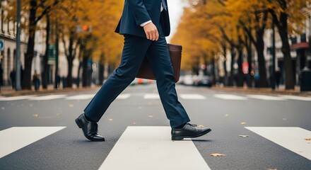 Businessman Crossing Street Actionable Career Steps to Take for Professional Success