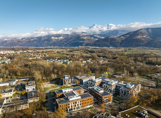Panorama de la vall&eacute;e du Gr&eacute;sivaudan observ&eacute;e depuis la ville de Meylan