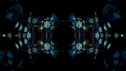 Futuristic Symmetrical Geometric Network