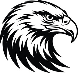 Obraz premium Eagle Head Vector Illustration Fierce Mascot Design .