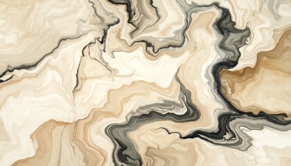 Abstract Swirling Marble Texture Background in Earthy Tones.