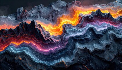 Abstract Swirling Nebula of Fiery Colors and Cosmic Dust.