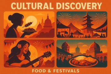 Cultural discovery through culinary experiences and festive celebrations showcasing vibrant heritage exploration and immersive engagement with diverse traditions