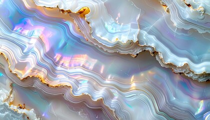 Iridescent Mother of Pearl Abstract Background with Swirling Colors.