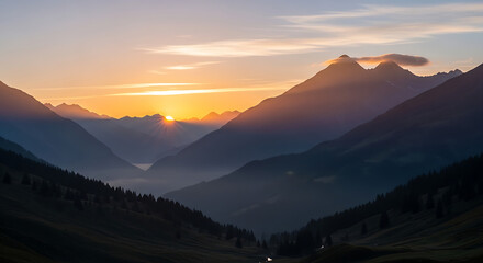 sunrise in the mountains
