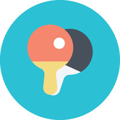 Two Table Tennis Paddles Overlapping Centered Within A Bright Cyan Circle Against A Transparent Background Abstract Sport Concept