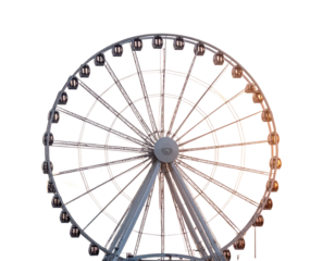  Giant Ferris Wheel at Sunset with Cityscape Background PNG