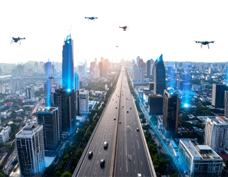  Smart Transportation and IoT Technology in Modern City PNG