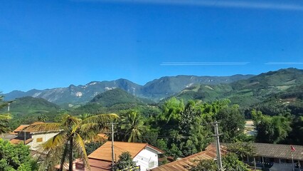 Rural Mountain River Valley View Low Water in laos landscape. Vibrant natural laos landscape...