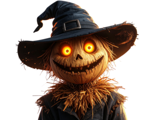  Spooky Yet Playful Scarecrow with Black Witch Hat