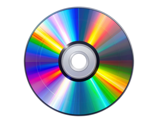 Iridescent CD with Colorful Light Spectrum in Minimal White Studio PNG